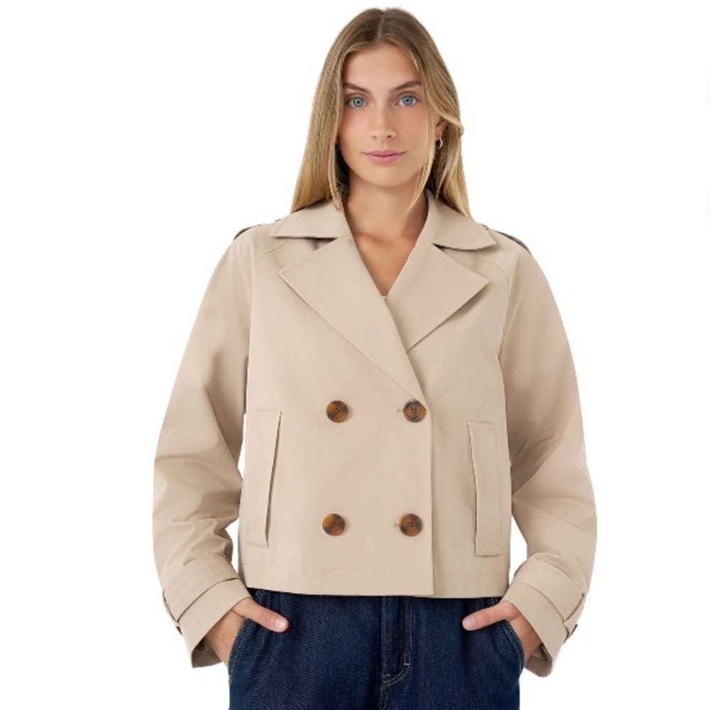 REBECCA MINKOFF | Women's Cropped Trench Coat - Picture 6 of 8